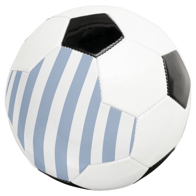 Fußball Ball Blau & Weiß Streifen (Dreiviertel)
