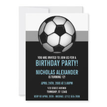Fußball Ball Blue & Black Birthday Einladungen
