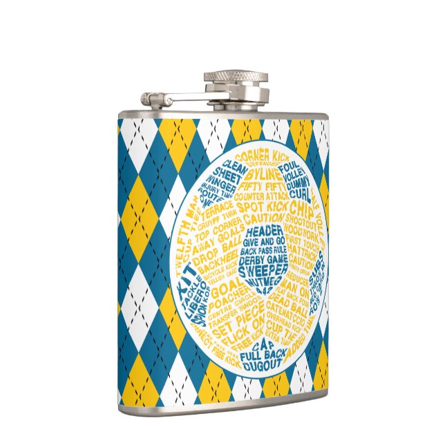 Fußball Ball Calligram Typografie Flask Flachmann (Rechts)