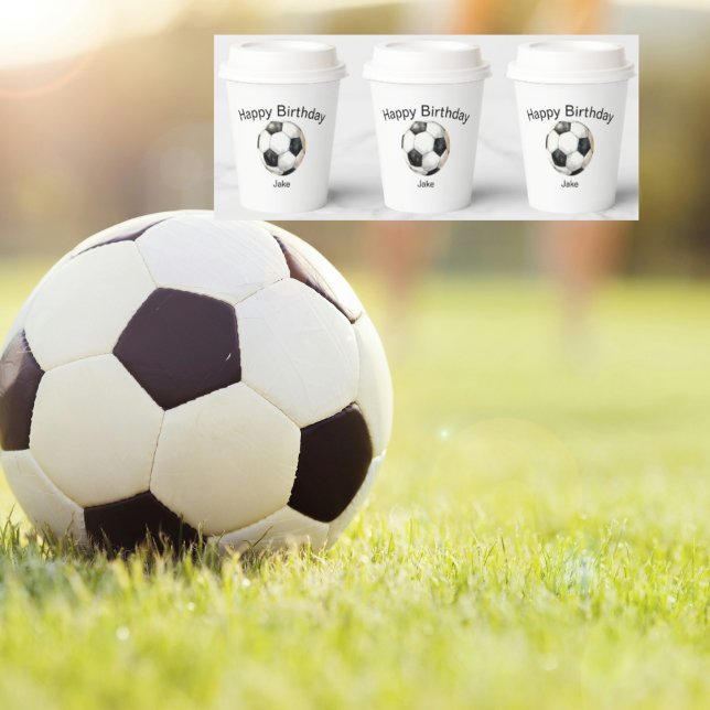 Fußball Ball Custom Geburtstagsparty Pappbecher (Von Creator hochgeladen)