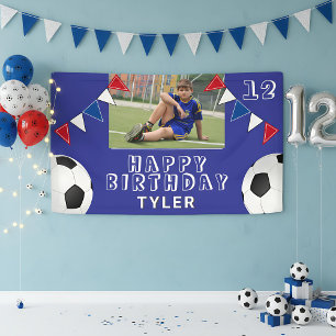 Fußball Ball Fahnen Foto Geburtstag Banner