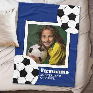 Fußball-Ball-Foto addieren Ihren Namen - kann Fleecedecke