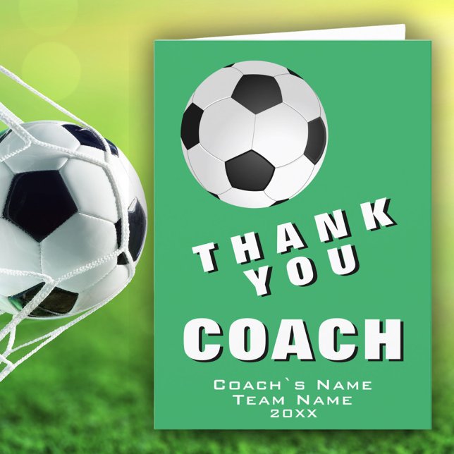 Fußball Ball Green Danke Coach Card (Von Creator hochgeladen)