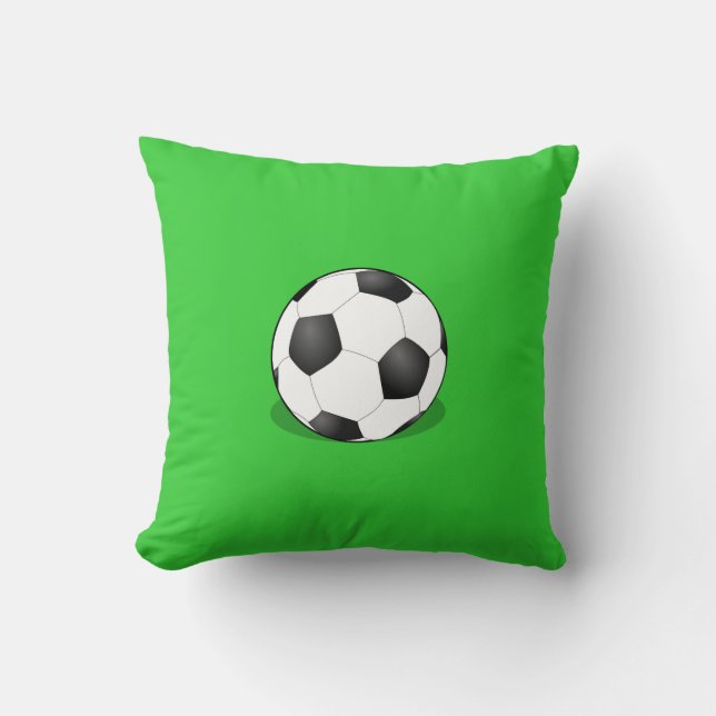 Fußball-Ball im grünen Hintergrund Kissen (Vorderseite)