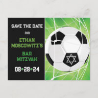 Fußball-Ball im Netz Bar Mitzvah Save the Date Kar