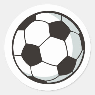 Fußball-Ball in der Cartoon-Art Runder Aufkleber