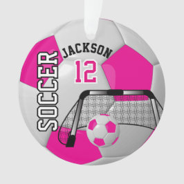 ⚽ Fußball-Ball in Weiß und Heiß rosa Ornament