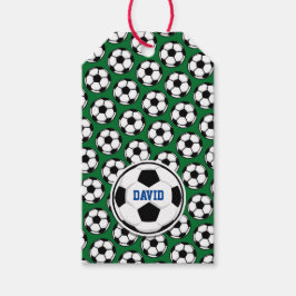 Fußball-Ball Individuelle Name Grüne Schwarz-weiße Geschenkanhänger