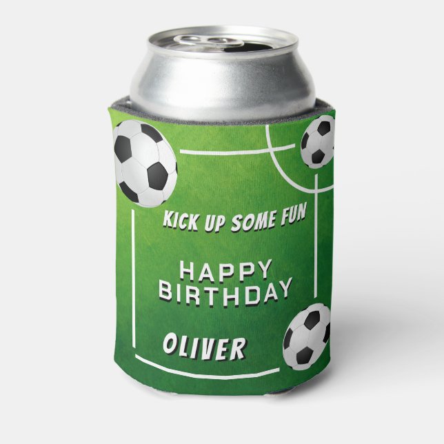Fußball-Ball-Kindergeburtstag Dosenkühler (Kanne Rückseite)