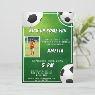 Fußball-Ball-Kindergeburtstag Einladung