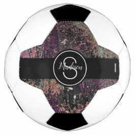 Fußball-Ball mit Pflaumenmischfarben Monogramm HAM Fußball