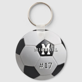 Fußball-Ball Monogram Football Sports Foto Schlüsselanhänger