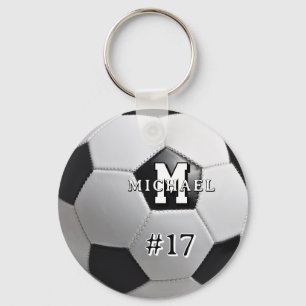 Fußball-Ball Monogram Football Sports Foto Schlüsselanhänger