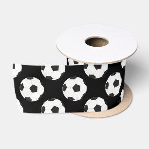 Fußball-Ball-Muster schwarz Satinband
