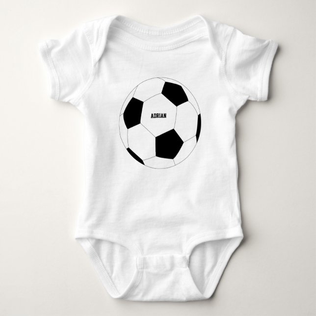Fußball-Ball Personalisiert Baby Strampler (Vorderseite)