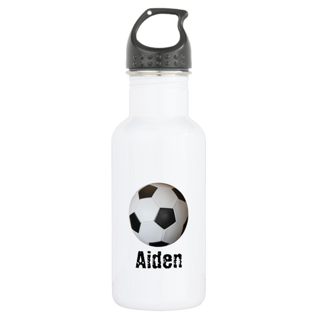 Fußball-Ball personalisiert Edelstahlflasche (Vorderseite)