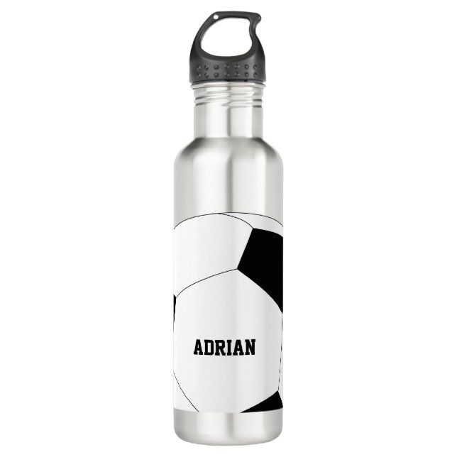 Fußball-Ball Personalisiert Edelstahlflasche (Vorderseite)