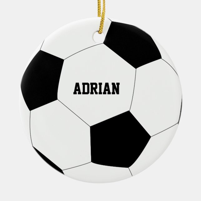 Fußball-Ball Personalisiert Keramik Ornament (Vorne)