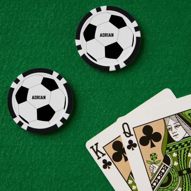 Fußball-Ball Personalisiert Pokerchips (Pokertisch (doppelt))