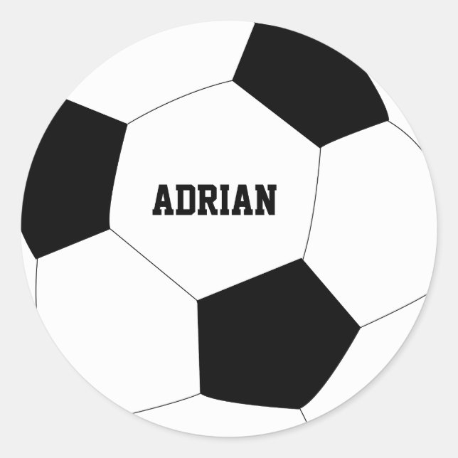 Fußball-Ball Personalisiert Runder Aufkleber (Vorderseite)