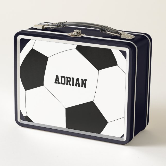 Fußball-Ball Personalisiert School Metall Brotdose (Vorderseite)
