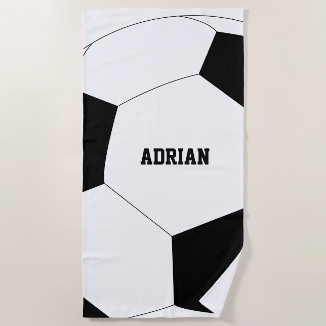 Fußball-Ball Personalisiert Strandtuch (Vorderseite)