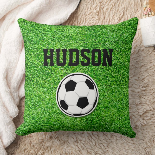 Fußball-Ball-Player NAME Green Field Sports Fan Kissen (Decke)