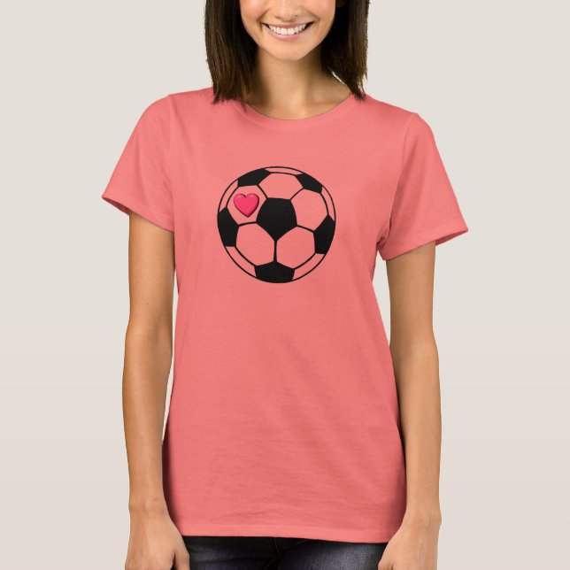 Fußball-Ball (Pnk Hrt) T-Shirt (Vorderseite)