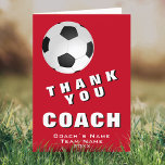 Fußball Ball Red Danke Coach Card<br><div class="desc">Modern Fußball Ball Red Danke Coach Card. Die Karte hat einen schwarz-weißen Fußball auf einem roten Hintergrund. Eine tolle Karte für Sporttrainer, Trainer für das High School Team, Mama- oder Papa-Coach, etc. Passen Sie jeden Text auf der Karte an. Geben Sie den Namen, den Teamnamen und das Jahr des Trainers...</div>