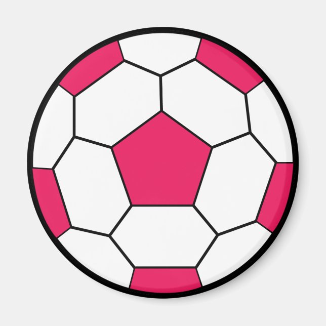 Fußball-Ball-Rosa-Magnet Magnet (Vorne)
