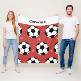 Fußball-Ball Rot-festliche Lebenskraft Personalisi Fleecedecke