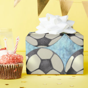 Fußball Ball Sky Blue 1 Geschenkpapier