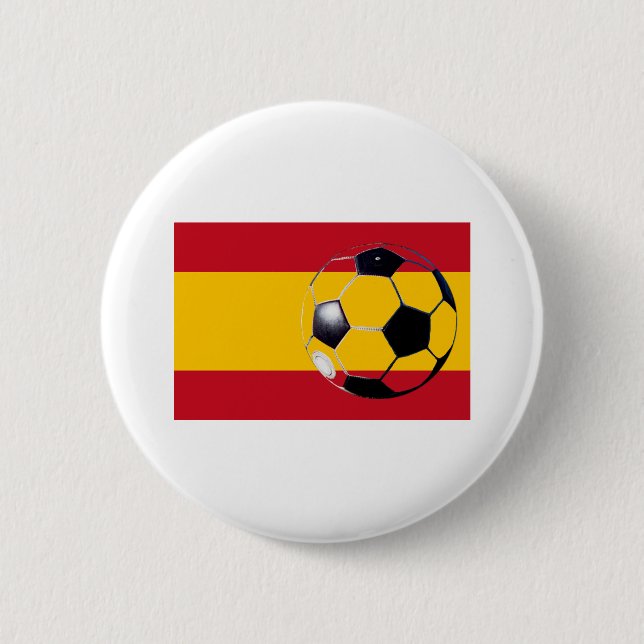 Fußball-Ball Spanien Flag2 Das MUSEUM Zazzle Gesch Button (Vorderseite)