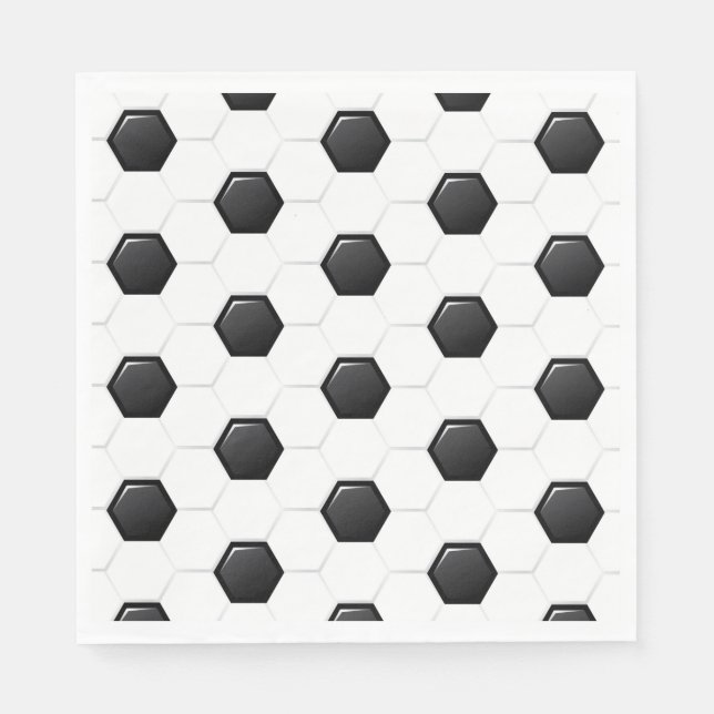 Fußball Ball Sport White Black Game Kinder Spaß Serviette (Vorderseite)