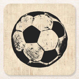 Fußball-Ball Sportart Vintages Fußball Rechteckiger Pappuntersetzer