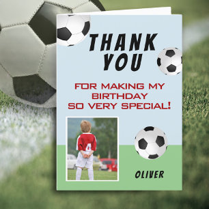 Fußball Ball Sports Kindergeburtstag Foto Dankeskarte