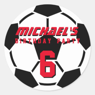 Fußball-Ball Sportteam Geburtstagsparty Stickers