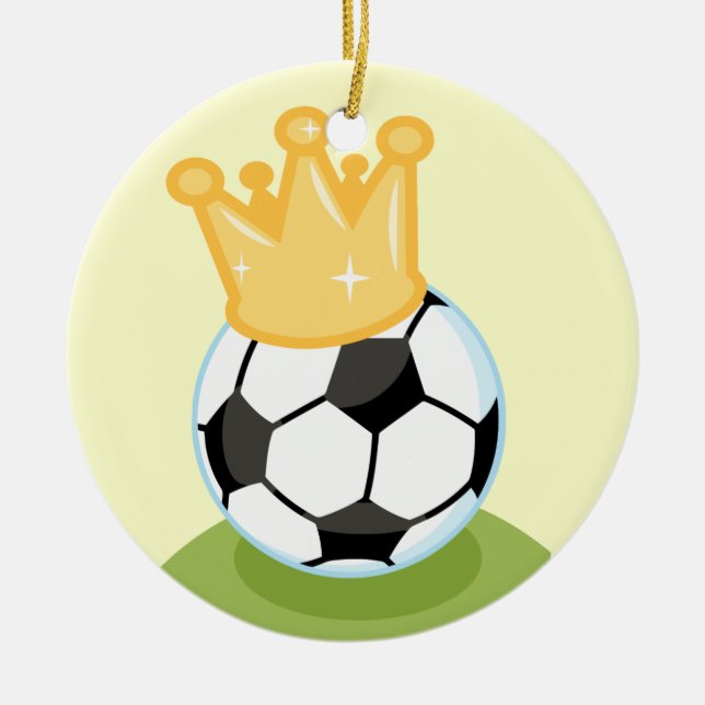 Fußball-Ball-tragende Kronen-T - Shirts und Keramikornament (Vorne)