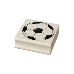 Fußball-Ball trägt Gummikunst-Briefmarke zur Sch Gummistempel