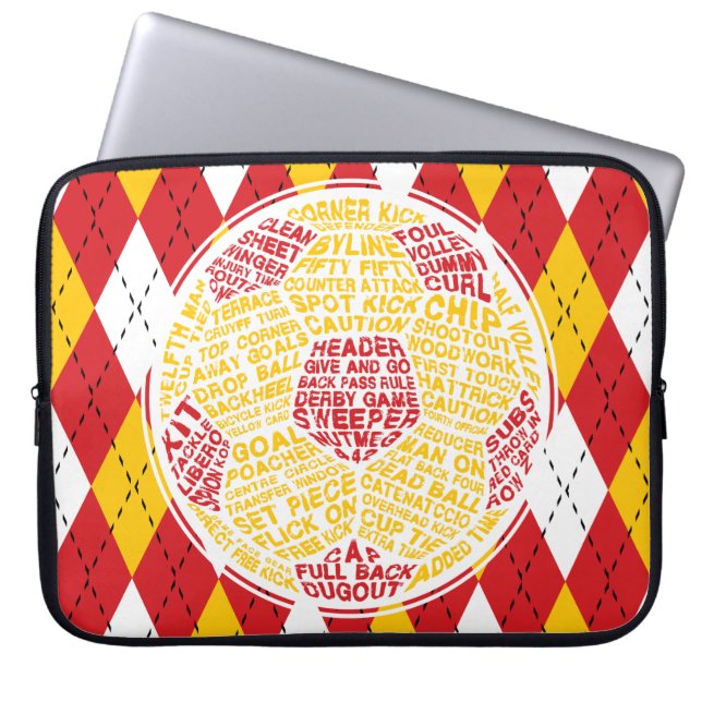 Fußball-Ball-Typografie Laptopschutzhülle (Vorderseite)