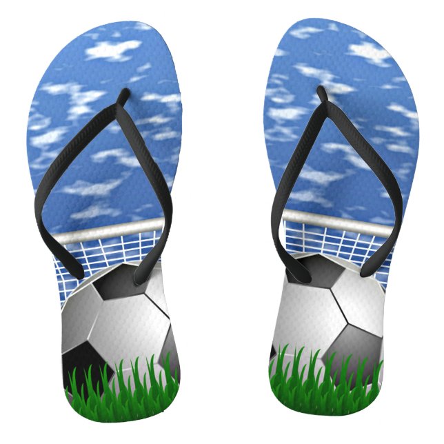 Fußball, Ball und Netz Flip Flops (Fußbett)