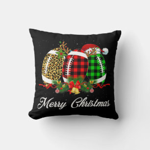 Fußball Ball Weihnachtsleopard Red Kariert Santa H Kissen