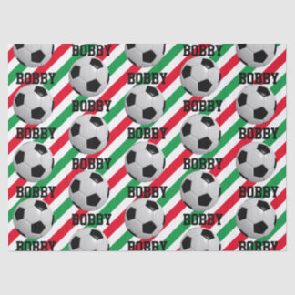 Fußball Ball Weihnachtsnachtsnamen Streifen rot in Seidenpapier