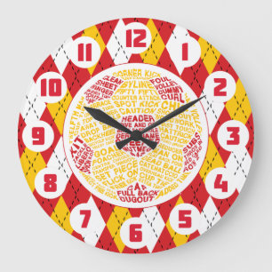 Fußball Ball Word Art Football Große Wanduhr
