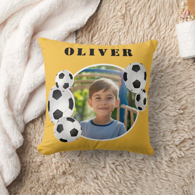 Fußball Ball Yellow Sports Foto Kissen (Decke)