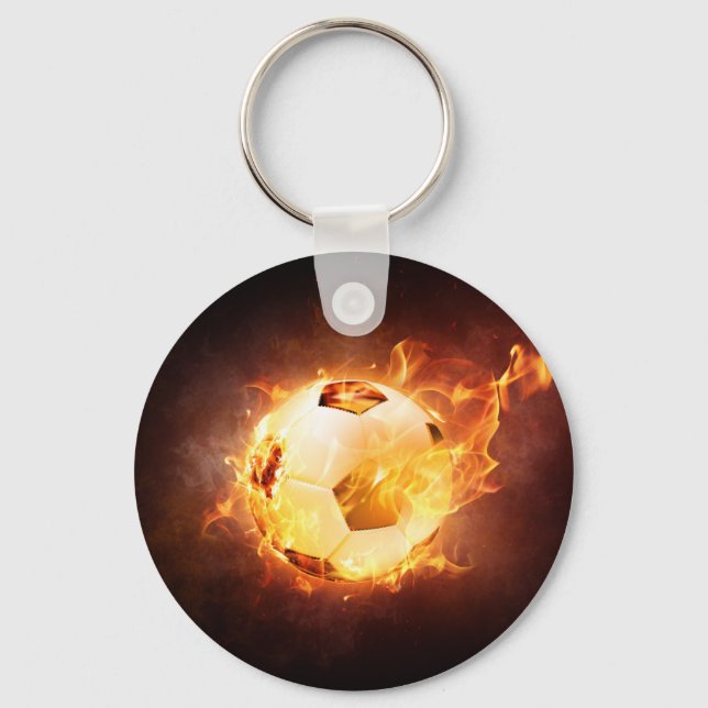 Fußball-Ball zum Feuer Schlüsselanhänger (Vorderseite)