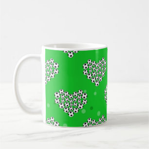 Fußball - Bälle im Herzformmuster Kaffeetasse