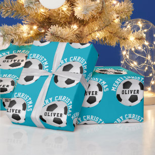 Fußball Bälle Kinder Name Weihnachten Geschenkpapier