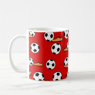 Fußball - Bälle & Stiefel nahtloses Muster Kaffeetasse