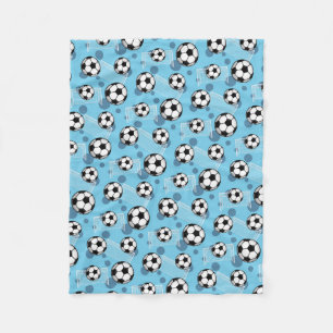 Fußball-Bälle und Ziel-blaue Fleece-Decke Fleecedecke